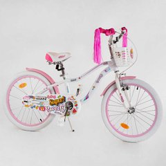 Велосипед 20" дюймів 2-х кол. "CORSO Sweety" SW-20450 / 204507 (1) БЛАКИТНИЙ, алюмінієва рама 11’’, ручні гальма, прикраси, зібраний на 75% купити в Україні