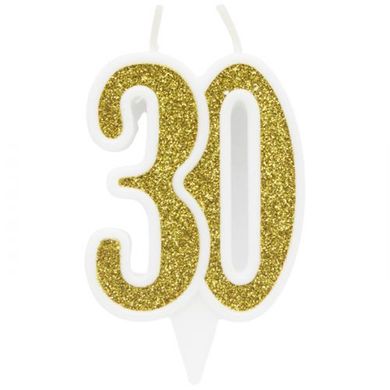 Свічка декоративна "30", золото купити в Україні