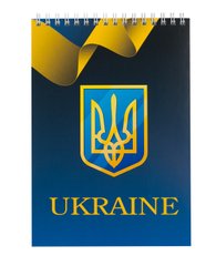 Блокнот на пружине сверху UKRAINE, А-5, 48л., клетка, картонная обложка, синий BM.24545104-02 BUROMAX (4823078976222) купить в Украине