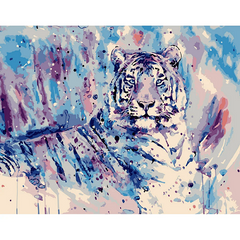 Набір для розпису по номерах Акварельний тигр Strateg розміром 40х50 см (DY130) купити в Україні