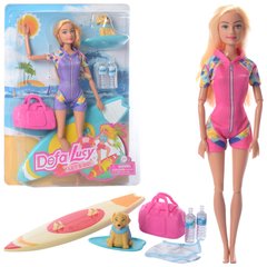 Кукла DEFA 8471 (24шт) 29см, шарнирная, доска для серфинга, сумка, 2 цвета,на листе,23,5-33,5-6см купить в Украине