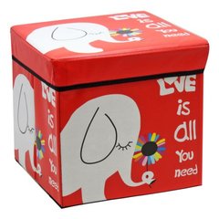 Кошик-пуфик для іграшок "Слон" (червоний) купити в Україні