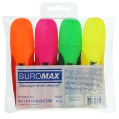 Набор маркеров-текстовыделителей Neon 4 цвета ВМ.8904-84 Buromax (4823078964625) купить в Украине