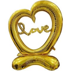 Кулька фольгована на підлогу Серце LOVE, золота купити в Україні
