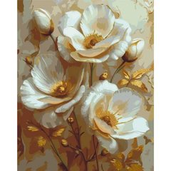Картина по номерам с красками металлик "Белые цветы" 40х50 купить в Украине