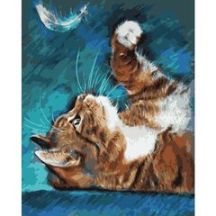 Картина по номерам "Кошка с пёрышком" VA-1393 Strateg (4820220567185) купить в Украине