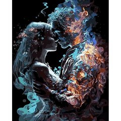 Картина по номерам на черном фоне "Лед и пламя" 40х50 купить в Украине