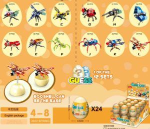 Конструктор SLUBAN M38-B1068 (288шт) насекомое, от 44дет,в яйце, 24шт(12видов)в дисплее,20,5-16-27см купить в Украине