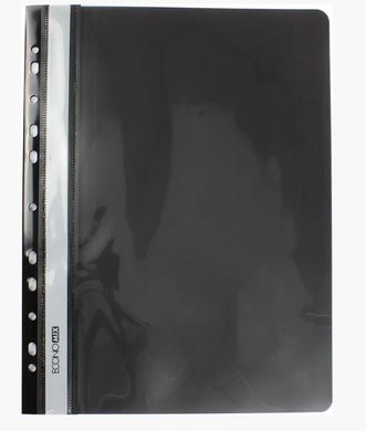 Папка-швидкозшивач E38504-01 Economix з прозорим верхом А4 з перфорацією глянець, чорний (4044572315106) купити в Україні