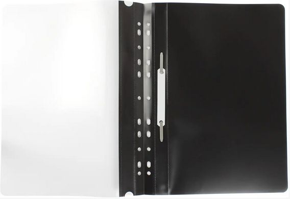 Папка-швидкозшивач E38504-01 Economix з прозорим верхом А4 з перфорацією глянець, чорний (4044572315106) купити в Україні