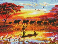 Алмазна картина HA0002 "Життя Африки" , розміром 50х60 см купити в Україні