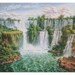 Алмазна мозаїка "Мальовничий водоспад" 40х50см купити в Україні