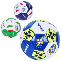 М'яч футбольний EN 3319 розмір 5, ПВХ, 1,8мм, 340-360г, 3 види (країни), кул. купити в Україні