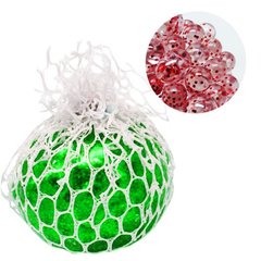 Игрушка-антистресс з блискітками "Mesh squish ball" (зеленый)