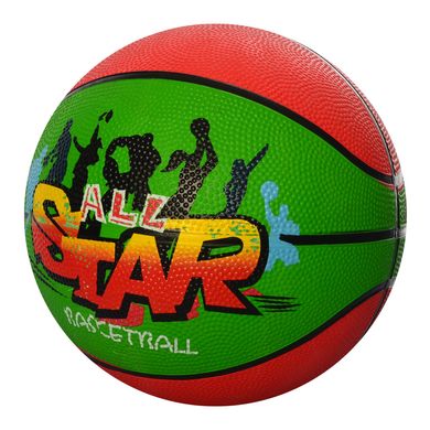 М'яч баскетбольний VA 0002 розмір 7, гума, 8 панелей, малюнок-наліпка, 2 кольори, 520г, кул. купити в Україні
