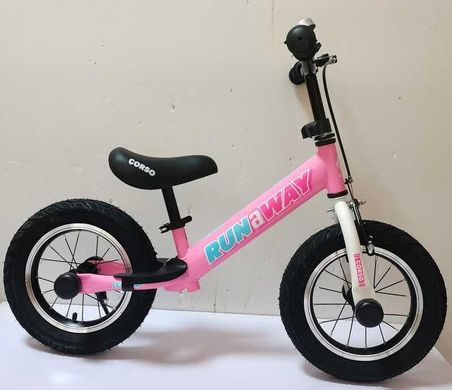 Велобіг Corso "Run-a-Way" CV-04561 (1) сталева рама, надувні колеса 12", ручне гальмо, підніжка, підставка для ніжок, дзвіночок, в коробці
