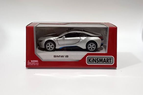 Машинка металева KT 5379 W KINSMART BMW i8, інерція, в коробці (6903155828014) Серебристый купити в Україні