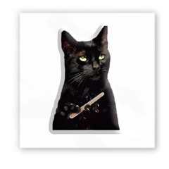3D стікер "Мем: Чорний кіт" (ціна за 1 шт) купити в Україні