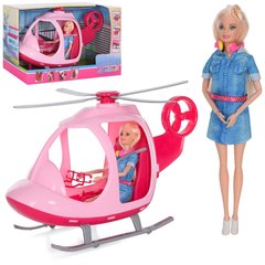 Кукла 68298 (12шт) шарнирная, 30см, наушники, вертолет44см, в кор-ке, 45-28-19см купить в Украине