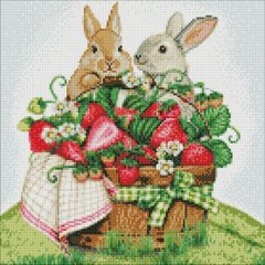 Набір з алмазною мозаїкою "Кролики на пікніку" 40х40см купити в Україні