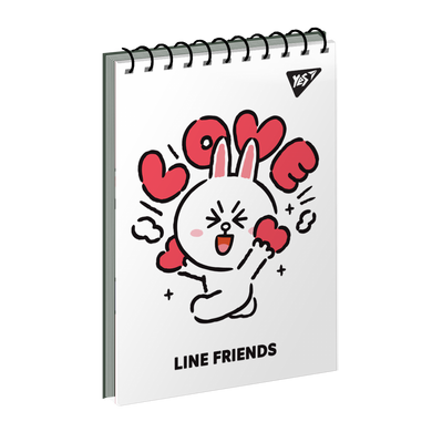 Зошит для записів YES А7/80 од.спіраль "Line Friends. Lovey" купити в Україні