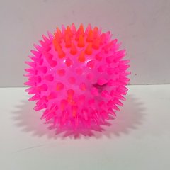 Мяч массажный MS 1137-2 7,5см, свет, пищалка (6903184689013) Розовый купить в Украине