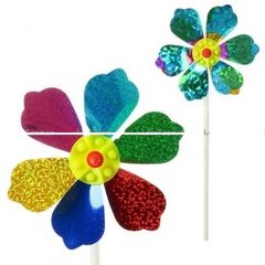 Вітрячок M 2410 маленький, квітка, фольга, 2 кольори купити в Україні