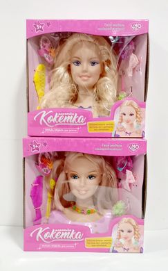 Кукла голова для причесок 868-3-7 LimoToy, 20см,расческа,заколоч,резиночки,в коробке (6903317392902) МИКС купить в Украине