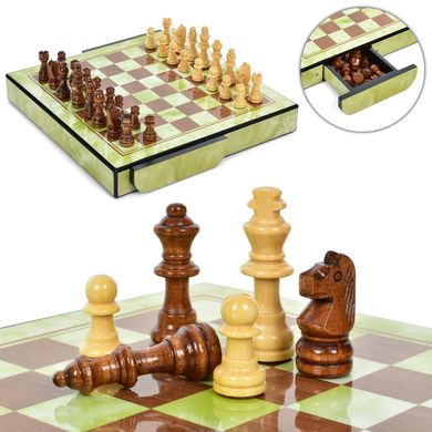 Шахматы XQ12104 (6шт)27-27см, деревянные, выдвижные ящики 2шт, в кор-ке, 32-30-5см купить в Украине