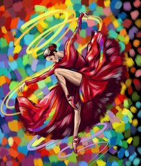 Картина за номерами "Яскравий танець" укр купити в Україні