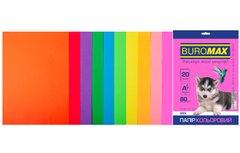 Набор цветной бумаги NEON+INTENSIVE, 10 цв., 20 л., А4, 80 г/м² BM.2721820-99 BUROMAX (4823078962355) купить в Украине