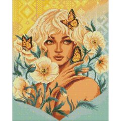 Набір з алмазною мозаїкою "Дівчина з метеликами" 40х50см купити в Україні