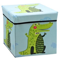 Корзина-пуфик для игрушек "Крокодил" (голубой) купить в Украине