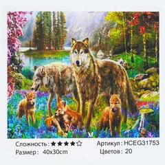 Картина за номерами HCEG 31753 (30) "TK Group", 40х30 см, "Зграя вовків", в коробці купити в Україні