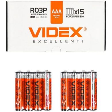 R03P Батарейки Videx AAA, сольові (4332), 4 шт купити в Україні