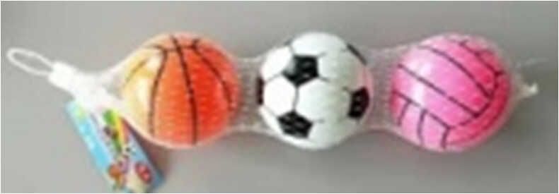 М"яч гумовий С 56683 (300) 3 штуки, вага м"ячика - 20 грамів, у сітці купити в Україні