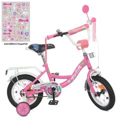 Велосипед дитячий PROF1 12д. Y12301N Blossom, SKD45, дзвінок, дод. колеса, рожевий. купити в Україні