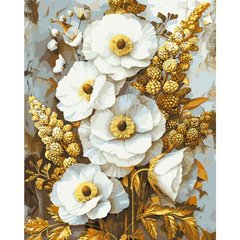 Картина за номерами Благородні квіти з фарбами металік 40*50 см Орігамі LW 3336 купить в Украине