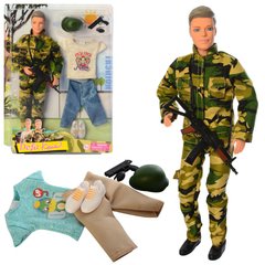 Лялька з вбранням DEFA 8412 Кен, шарнірний, зброя, 2 види, лист, 25-32,5-5 см. купити в Україні