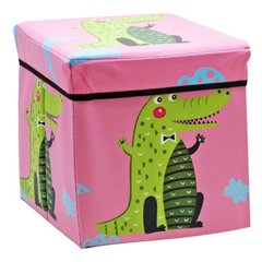 Корзина-пуфик для игрушек "Крокодил" (розовый) купить в Украине