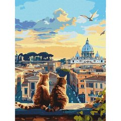 Картина за номерами "Котики у Римі" 30х40 см купити в Україні