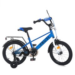 Велосипед дитячий PROF1 16д. MB 16022-1 BRAVE, SKD75, дзвінок,ліхтар,багажник,дод.колеса,синьо-білий купити в Україні