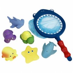Ігровий набір для купання (Сачок акула + 6 іграшок) купити в Україні