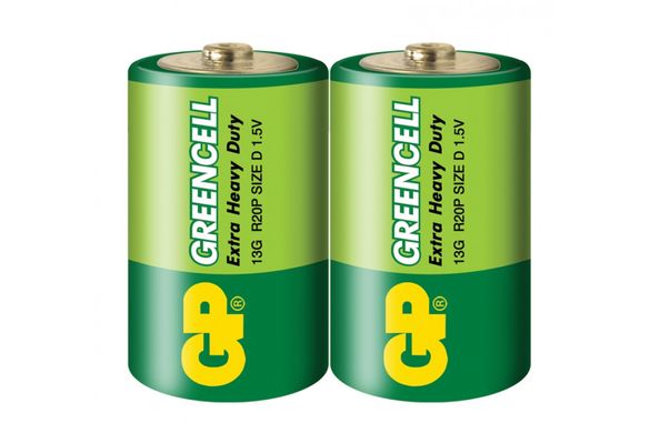 Батарейка GP R20 D Greencell, ціна за 1 батарейку (4891199000881) купити в Україні