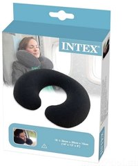 Подушка-підголовник 68675 Intex Travel Pillow надувна, чорна, флокове покриття, в коробці (6941057466750) купити в Україні