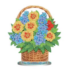 Набір для творчості алмазна мозаїка Квіти в кошику Strateg на підставці розміром 30х30 см кр (BJP10) купить в Украине
