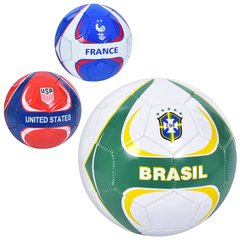 М'яч футбольний EN 3323 розмір 5, ПВХ, 1,8мм, 340-360г, 3 види (країни), кул. купити в Україні