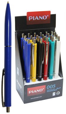 Ручка масляна, синя, автомат, 1 мм, PS-005, Piano купити в Україні