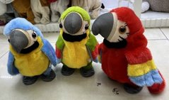 Мягкая интерактивная игрушка K14802 (100шт) попугай повтор голоса, ходит, 3 цвета 18см купить в Украине