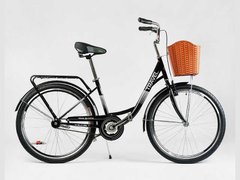 Велосипед міський Corso Travel 26`` TR-26454 (1) одношвидкісний, сталева рама 16.5``, корзина, багажник купить в Украине